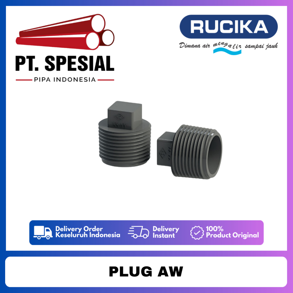 Plug AW 1/2 Inch PVC Rucika / Dop Drat Luar PVC Rucika / Plug AW PVC / Plug AW Rucika - 03