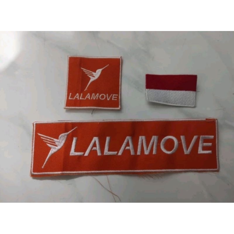 Emblem Lalamove 1set Bordir komputer logo emblem Lalamove bordir komputer