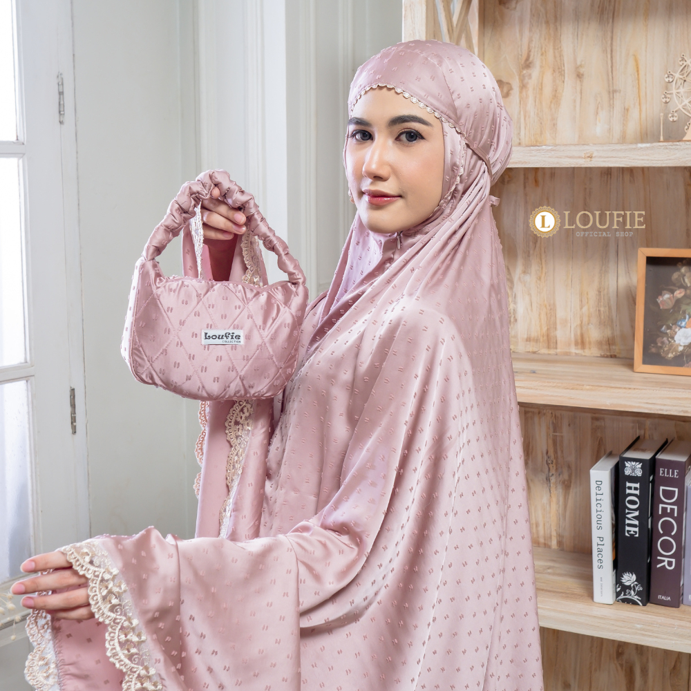 LOUFIE - Mukena Dewasa Silk Uragiri 2 In 1 Renda Ayzara Mewah