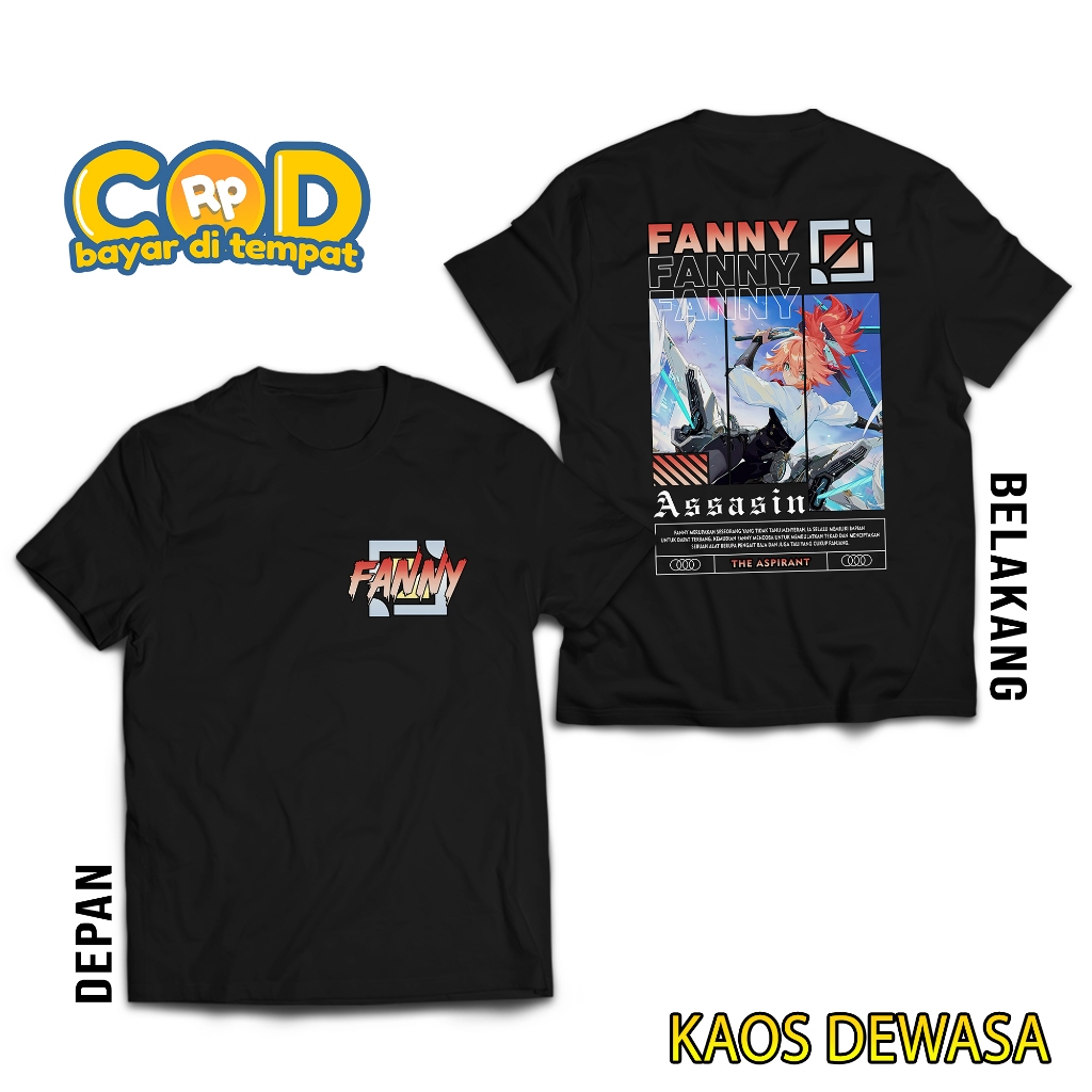 HOSINSHOP KAOS MOBILE LEGEND FANNY ASPIRANT - KAOS FANNY ASPIRANT - KAOS ML VIRAL - T-SHIRT PRIA - A