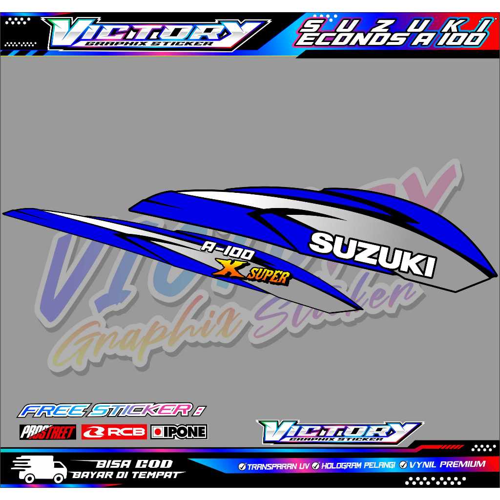 STRIPING VARIASI SUZUKI ECONDS A 100 X SUPER / STICKER LIST MOTOR ECONDS A 100 X SUPER