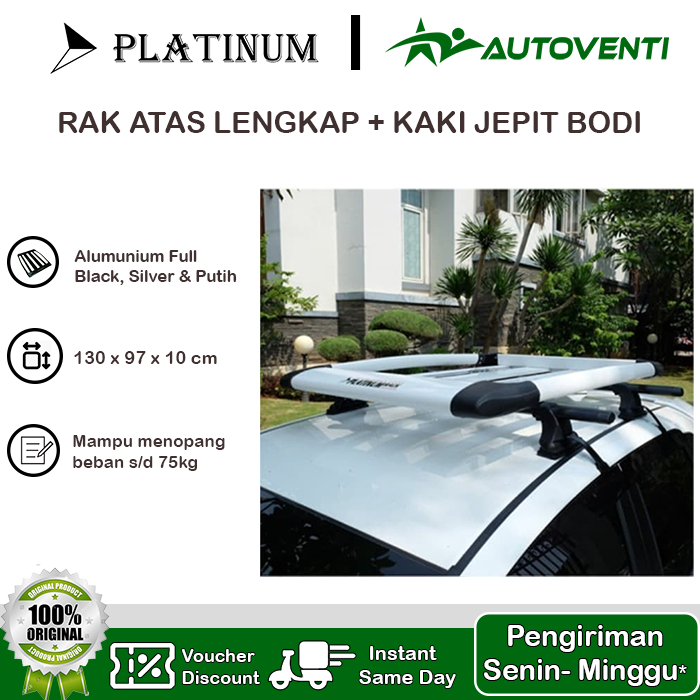 Rak atas mobil Platinum / Roof Rack Mobil Platinum paket lengkap +KAKI