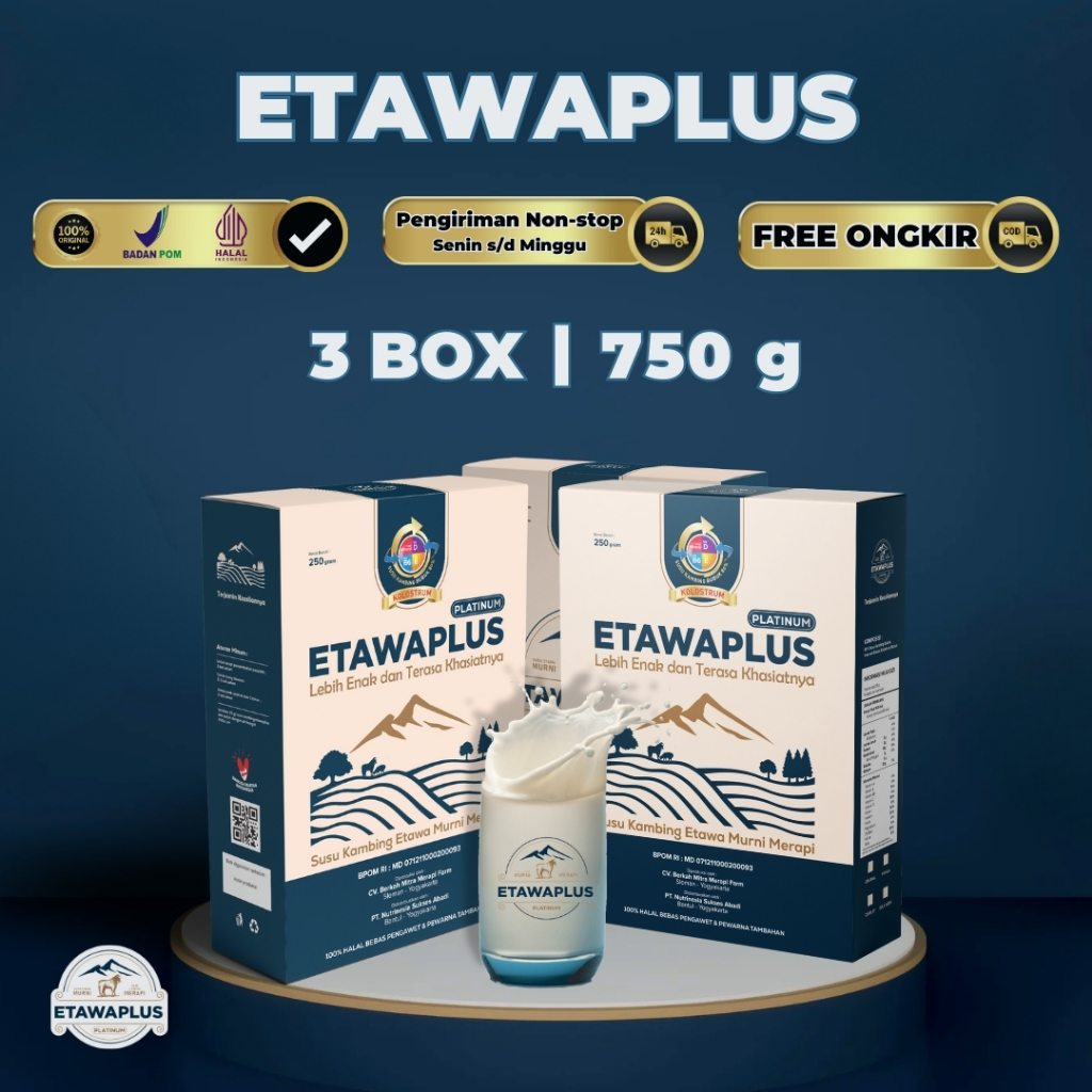 

Susu Kambing Etawaplus Asli BPOM Halal - Paket 3 Box - 4 Varian Rasa - Susu Untuk Kesehatan Optimal