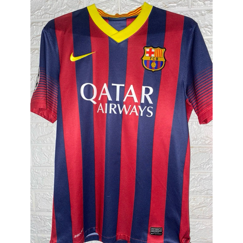 JERSEY BARCELONA HOME S 13/14 PATCH UCL ORIGINAL SECOND