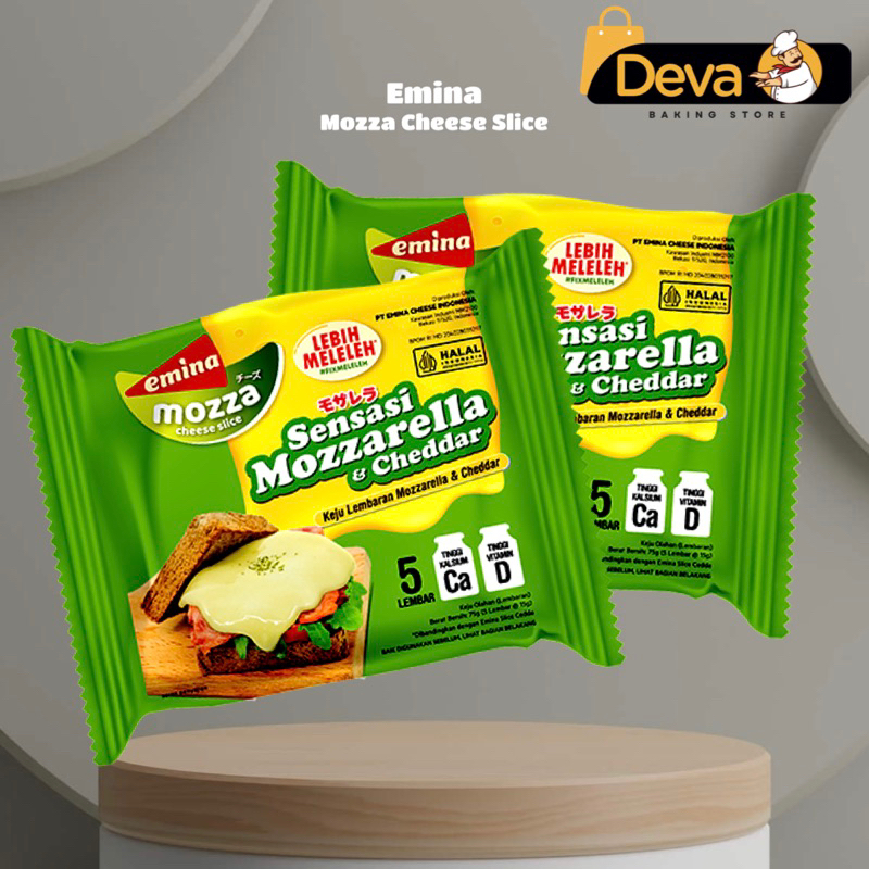 

Emina Mozza Cheese Slice - Keju Emina Mozza Slice 5s