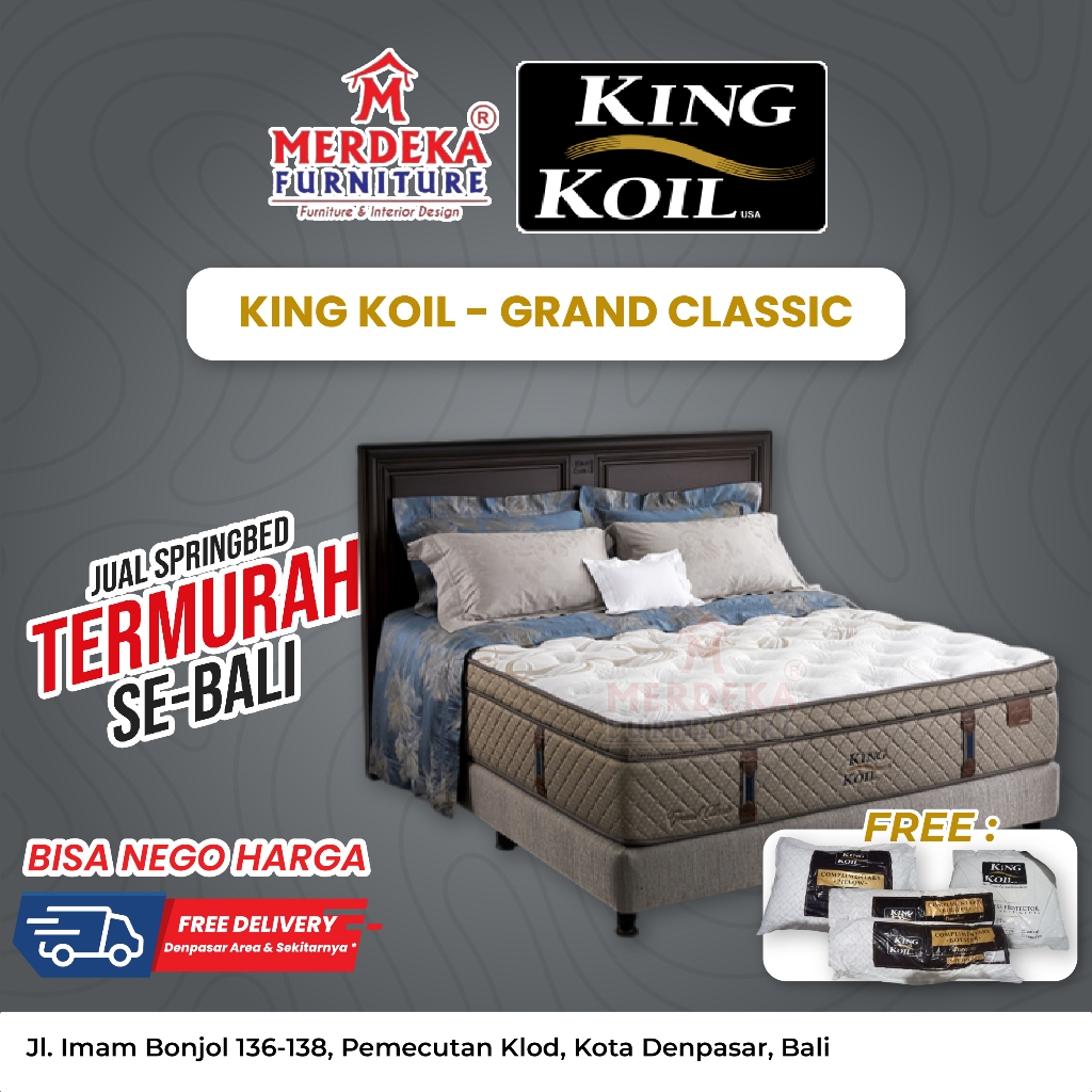 Promo Kasur King Koil ~ Grand Classic | Spring Bed 160x200|Free Bantal|
