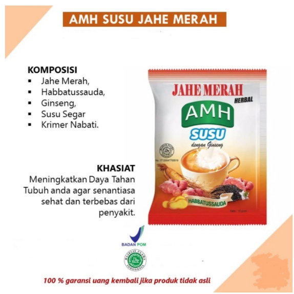 

AMH Jahe Merah Susu Ginseng Habbatusauda Kemasan Sachet