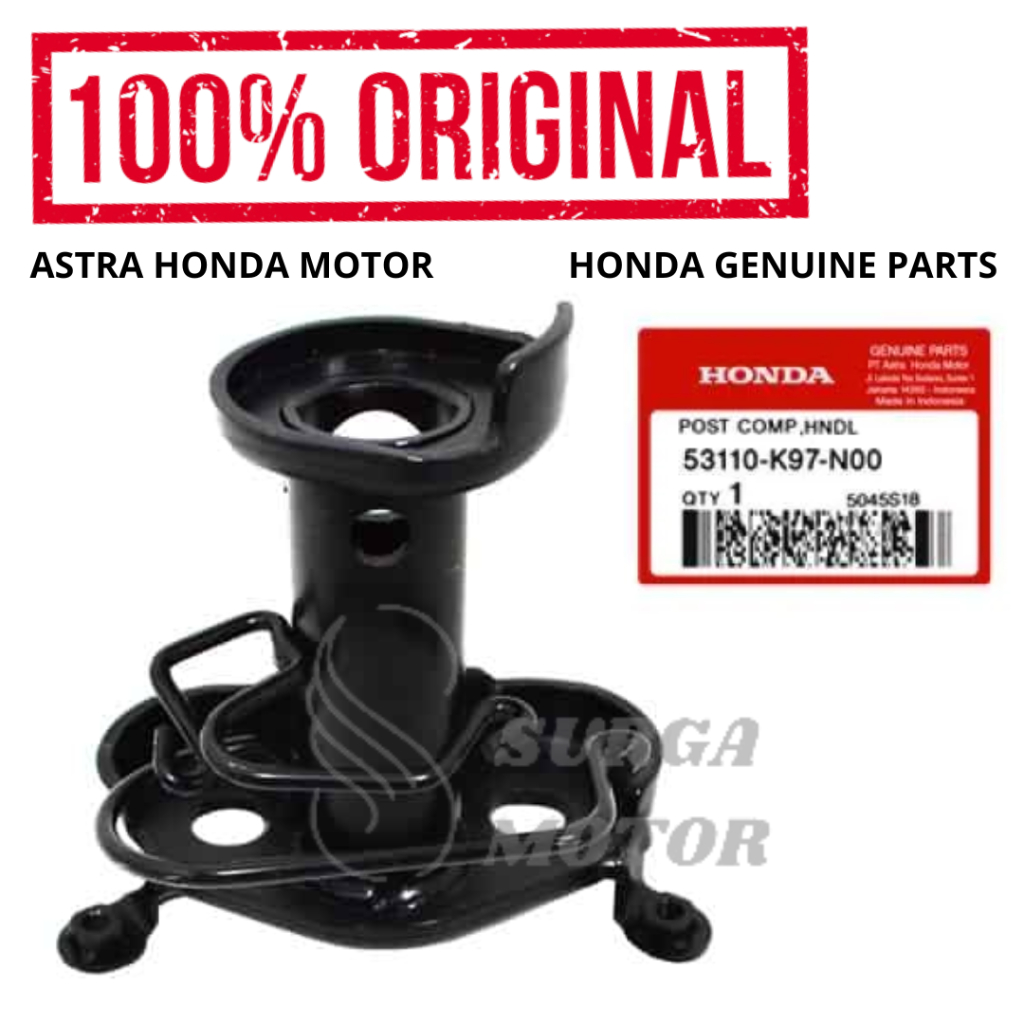 Post Comp Handle Gondok Stang Dudukan Stir New PCX 150 K97 Hybrid Original Honda AHM 53110-K97-N00 P
