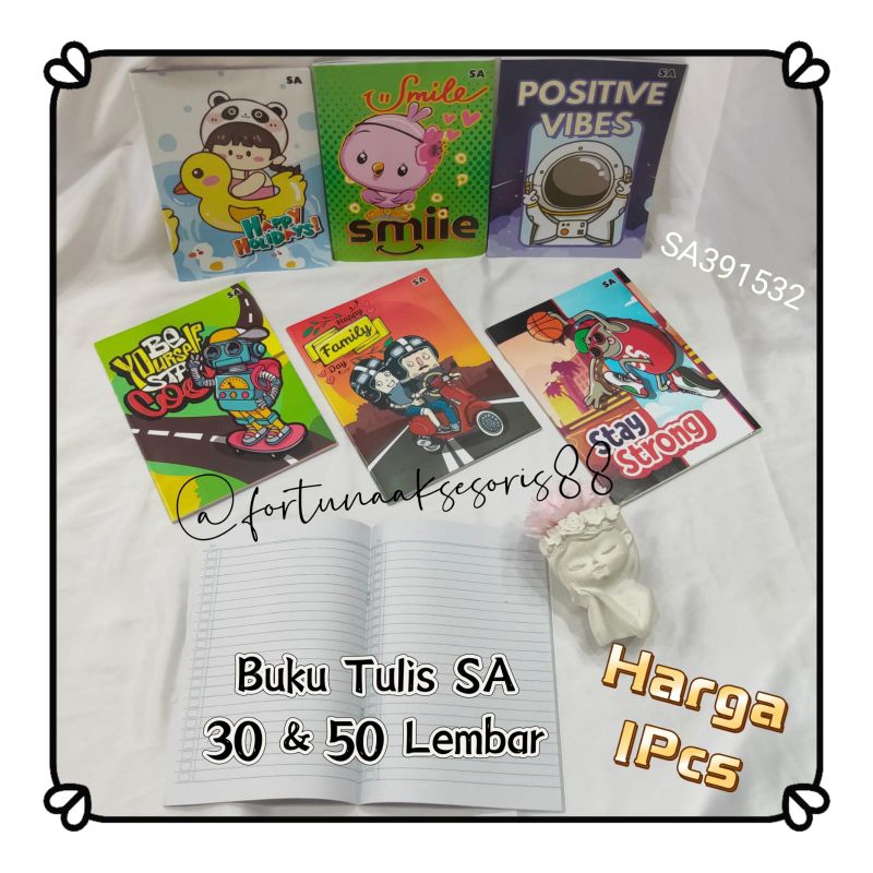 

BUKU TULIS SA 30 LEMBAR & 50 LEMBAR / BUKU TULIS FANCY / BUKU TULIS SEKOLAH / BUKU TULIS KARAKTER NOTEBOOK STUDENT STATIONERY / SA391532