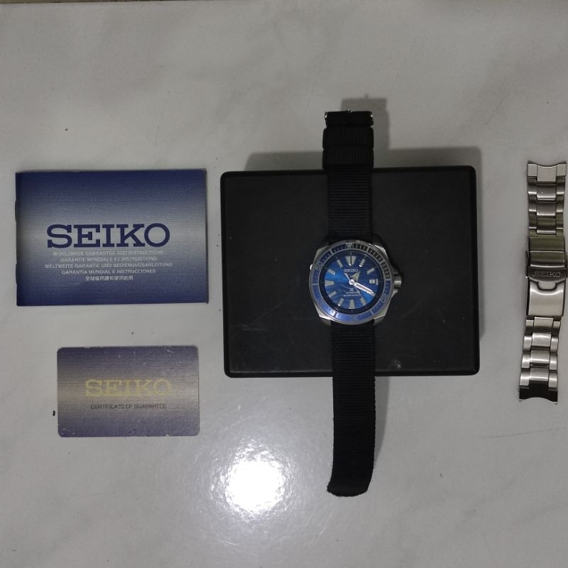 Jam tangan seiko samurai seiko Prospex SRPD23K1 Samurai Save The Ocean Blue Dial bekas second origin