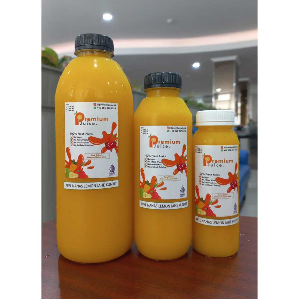 

Immune Booster - Apel nanas lemon jahe kunyit - Cold Pressed Juice Murni 100%