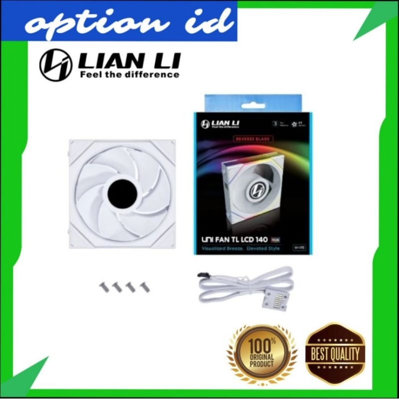 Fan Case LIAN LI UNI FAN TL-LCD 140 RGB REVERSE BLADE | TL140 140mm 14cm 1-Pack - White