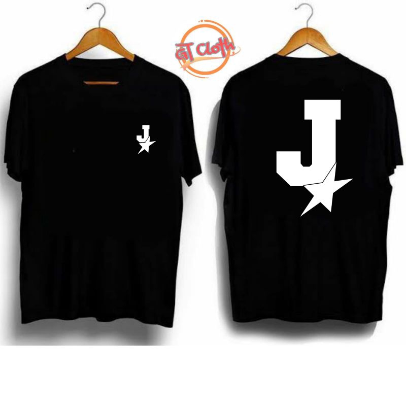 T-SHIRT KAOS DISTRO INISIAL HURUF J LOGO STAR