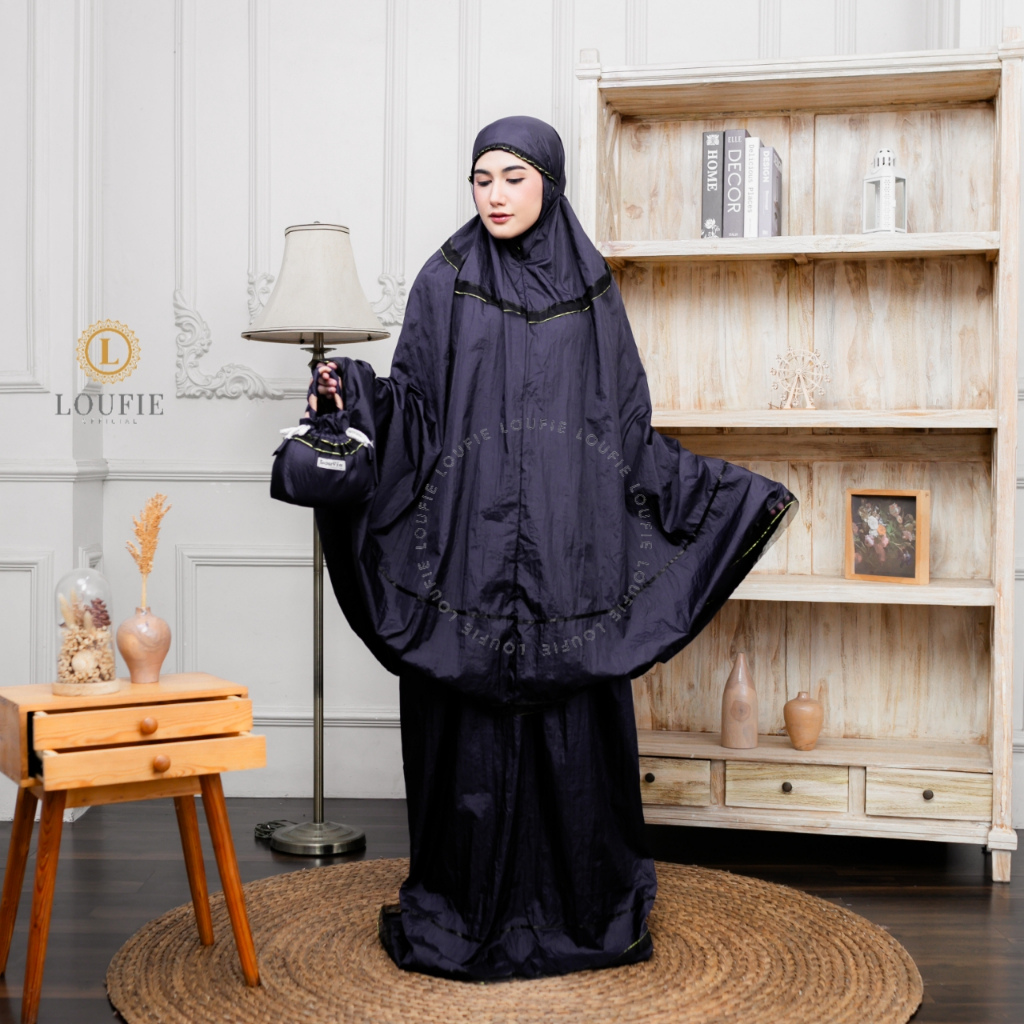 RB Loufie - Mukena Dewasa Parasut Pita Tali Kepang Polos Jumbo