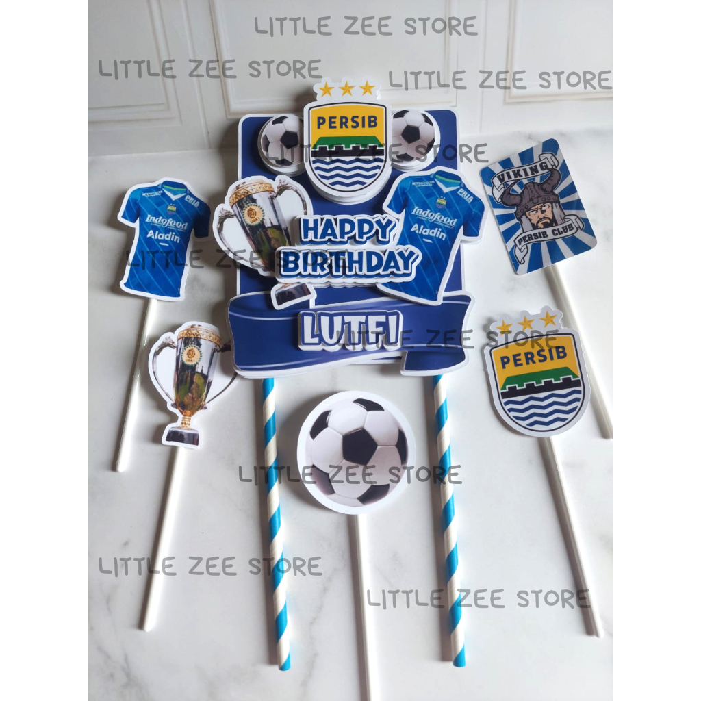 topper cake 3D persib / topper kue 3D persib / hiasan kue persib / hiasan kue ulang tahun persib / p