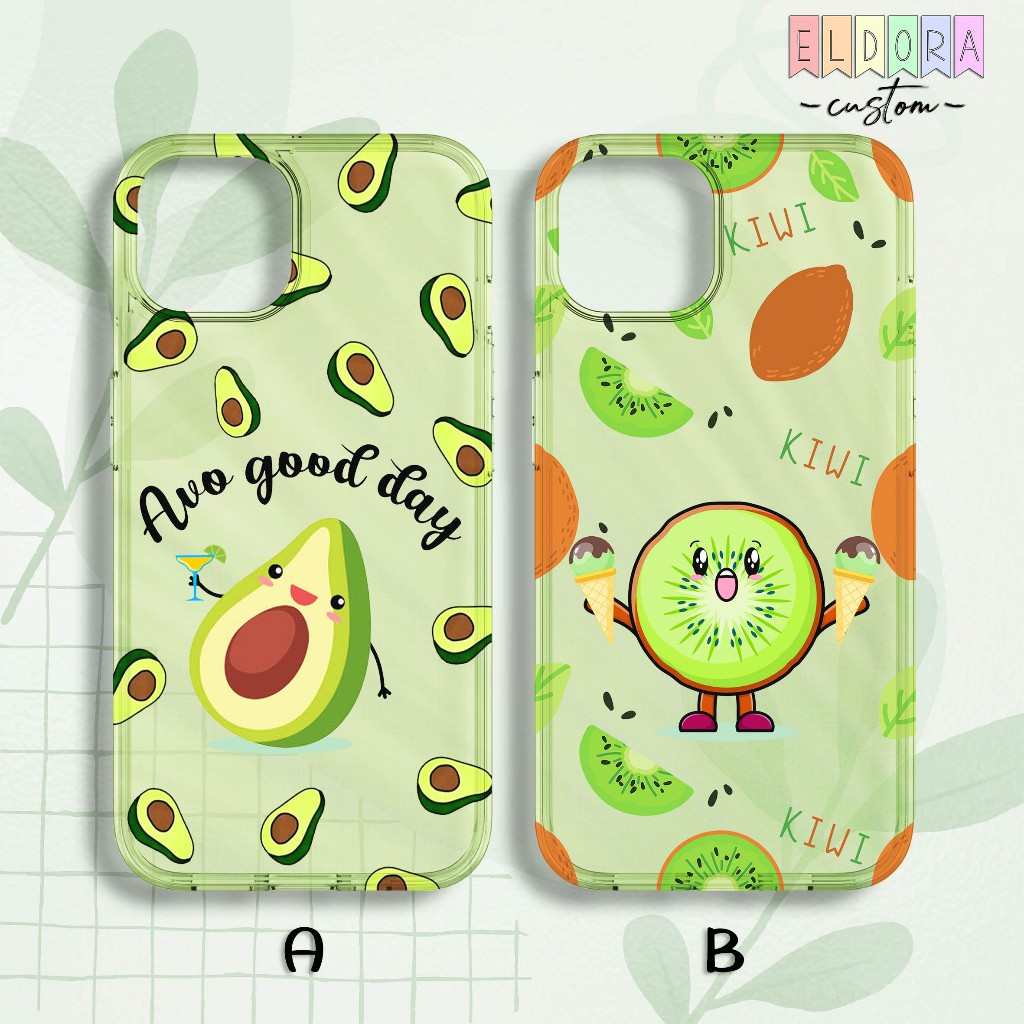 [SOFTCASE] Fruity Avocado Kiwi Case Transparan Xiaomi Redmi A3 A2 A1 Note 13 Pro Note 13 Note 12 Pro