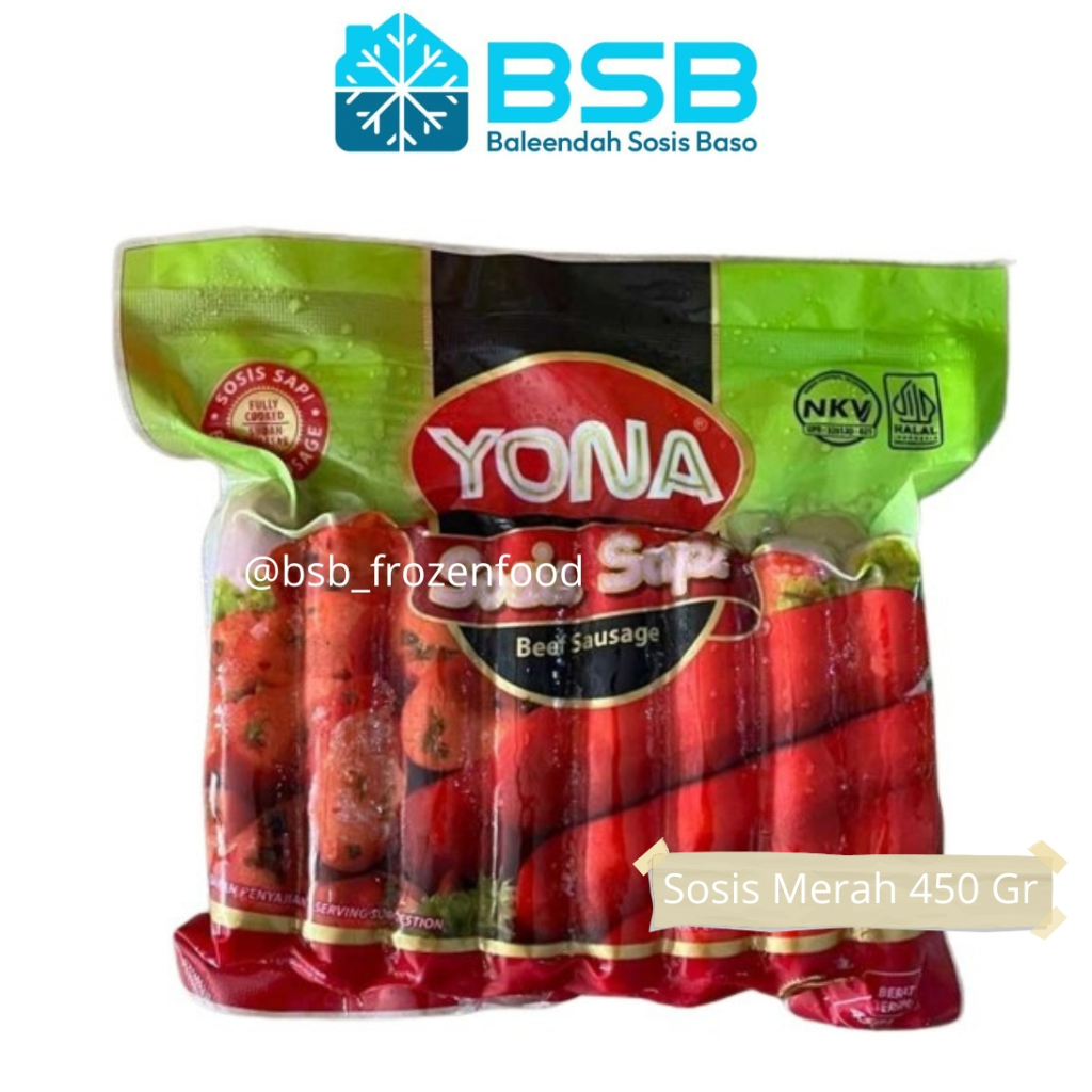 

Yona Sosis Merah 450gr Cocktail dan Reguler / Sosis Sapi Bakar 500 Gr