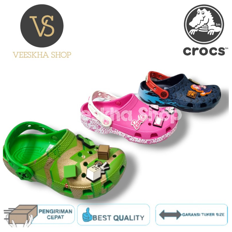 SANDAL CROCS CHARACTER/CROCS MINECRAFT/CROCS CLASSIC BARBIE/CROCS BARBIE/CROCS JUJUTSU KAISEN/SANDAL