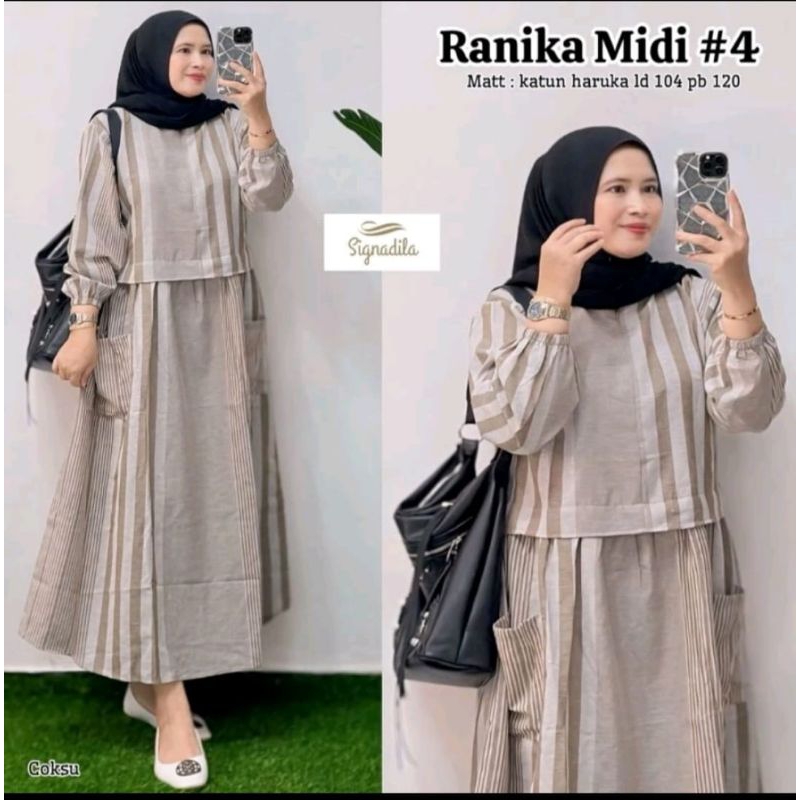 DRESS MIDI RANIKA MIDI#4 BAHAN KATUN HARUKA PREMIUM