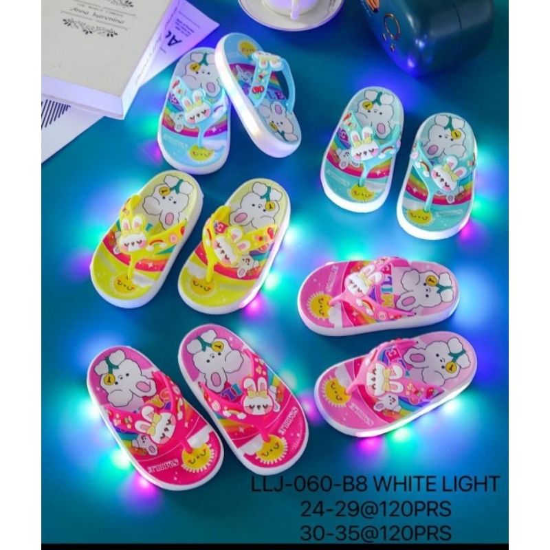 Sandal Led anak perempuan motif Labubu dan Mixue sendal jepit motif model terbaru