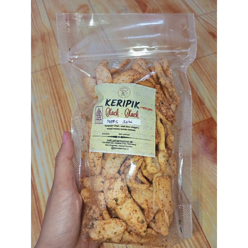 

Keripik Otak-Otak ikan Pedas Asin exta Daun jeruk 150gram