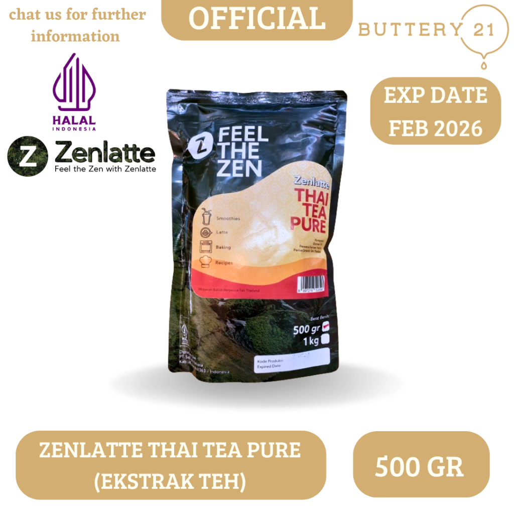 

ZENLATTE THAI TEA PURE EKSTRA TEH 500 GR/BUBUK BERPERISA TEH THAILAND/FEEL THE ZEN