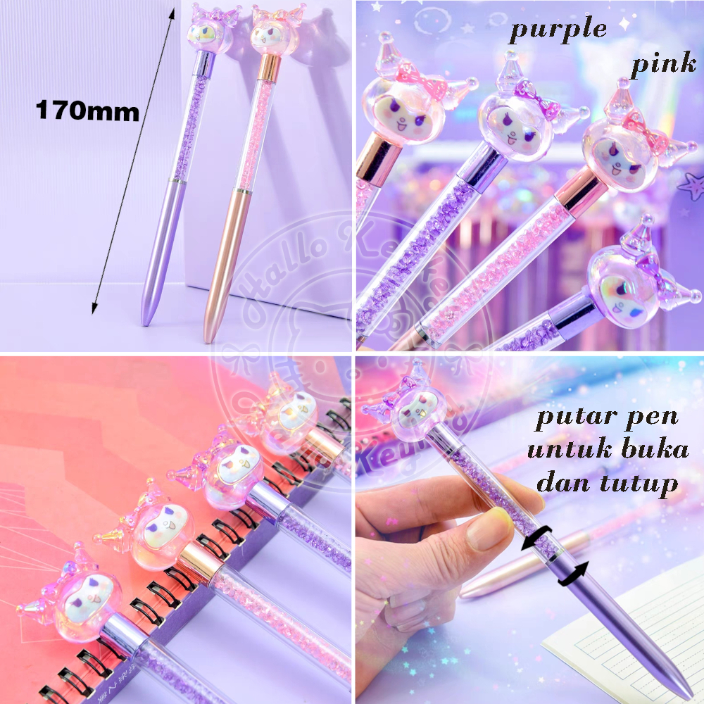 

gel pen pulpen putar kristal blink holo kuromi
