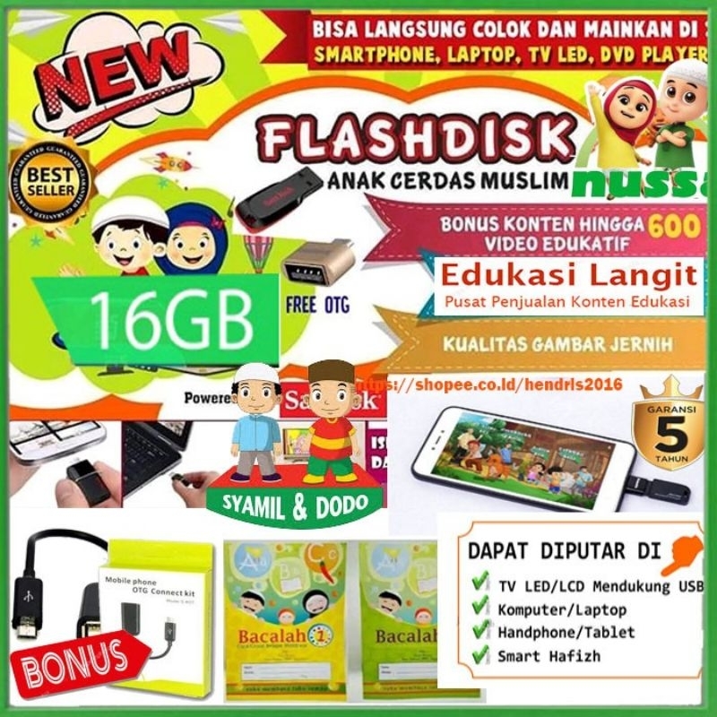 FLASHDIS USB ISI FILM ANAK ANAK-EDUKASI ANAK-LAGU ANAK