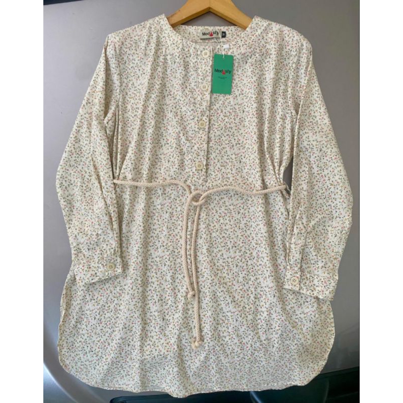 Modisty.Tunik bunga katun jepang