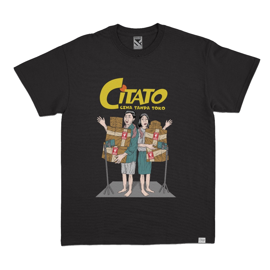 ZeroTwentyTwo T-Shirt Citato (Cina Tanpa Toko) Black | Kaos Pria Hitam Lucu Plesetan Makanan Snack C