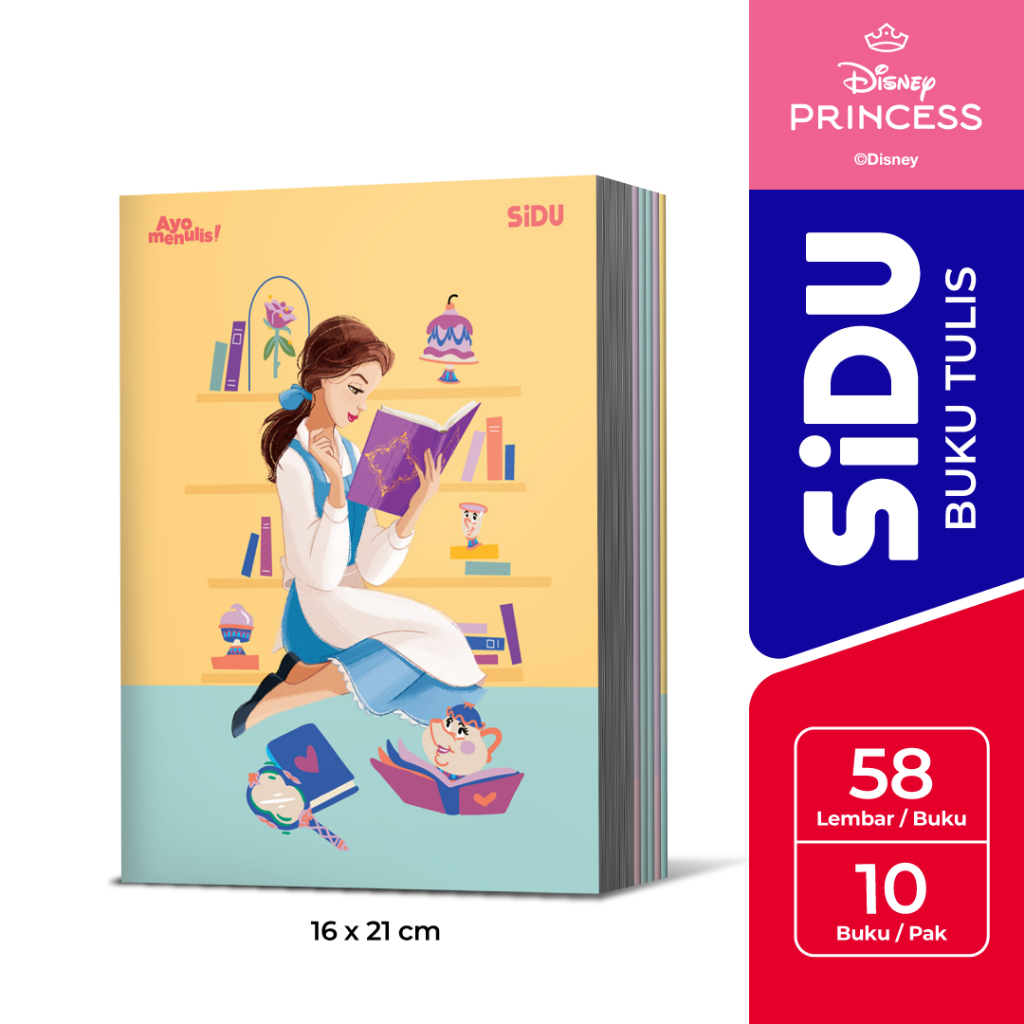 

[BMS Tangerang] SiDU Buku Tulis Disney Princess 58 Lembar - 10 buku SDU EB 58 PRI