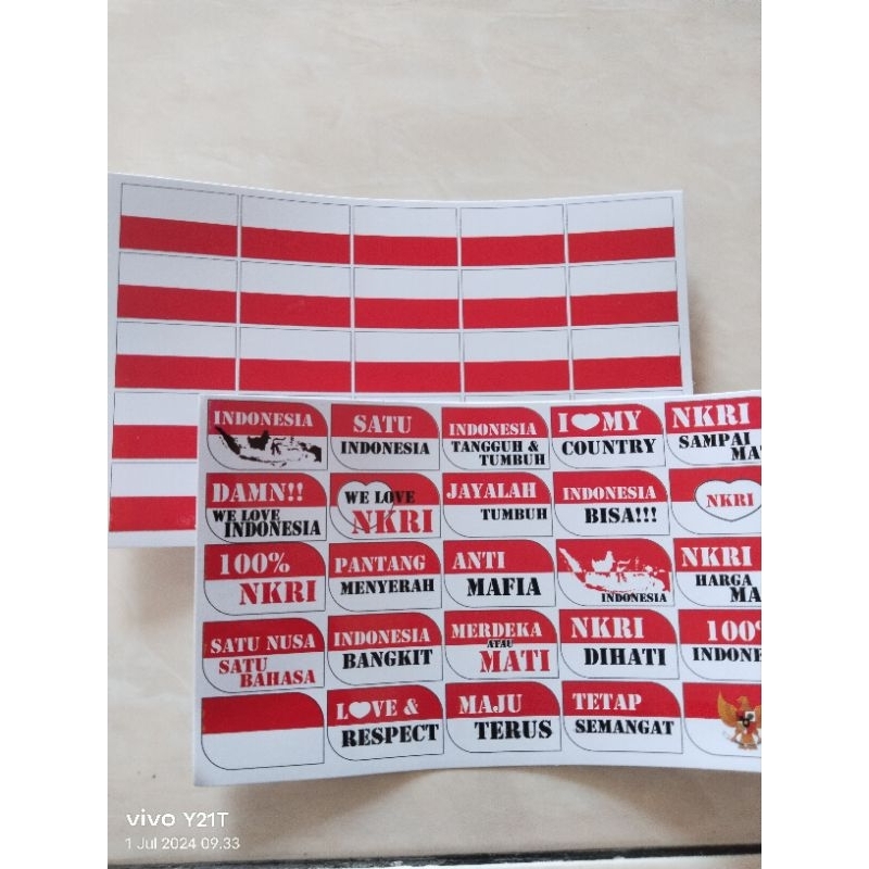 

1 Lembar Stiker Pipi HUT RI Isi 25