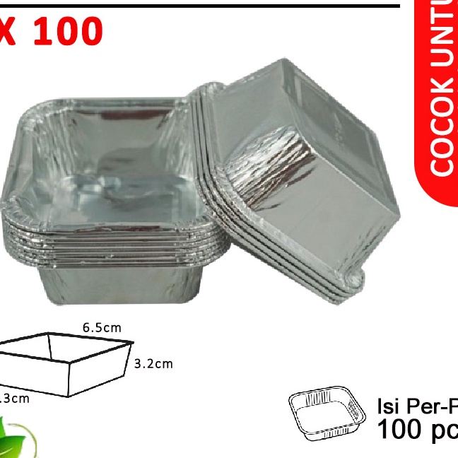 berkualitas ALUMUNIUM FOIL CUP OX 1  ALUMUNIUM FOIL TRAY  KOTAK ALUMUNIUM ISI 1  OX 1  LID  Alumuniu