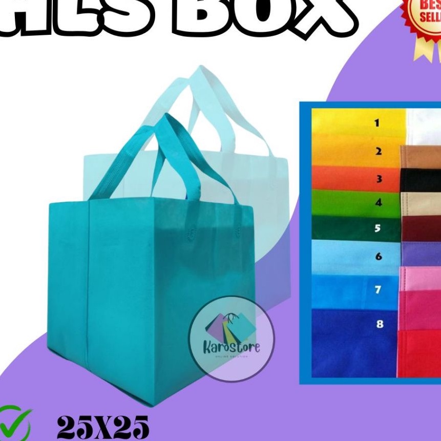 

HJ6 Tas spunbond box 25 x 25 1 Lusin box gift kotak nasi berkat hajatan syukuran