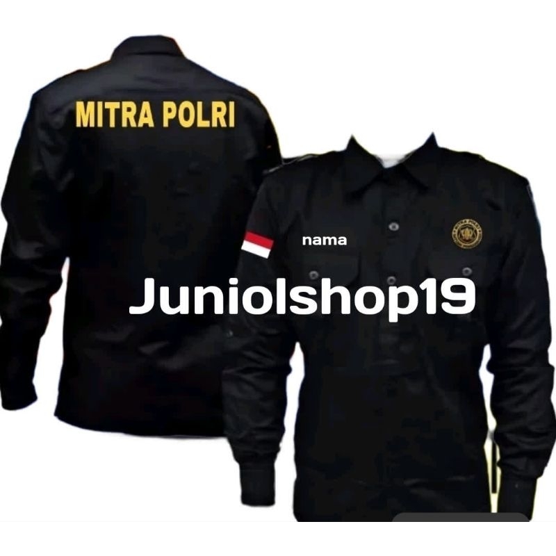 KEMEJA PDL MITRA POLRI/SERAGAM MITRA POLRI/KEMEJA SATPAM/KEMEJA COSTUM BORDIR