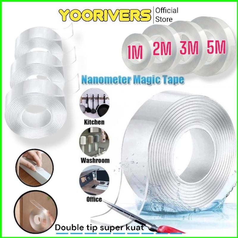 

Double Tape Bening Panjang 5 METER Lakban Bening Super 1M/2M/3M/5M Double Tape super kuat