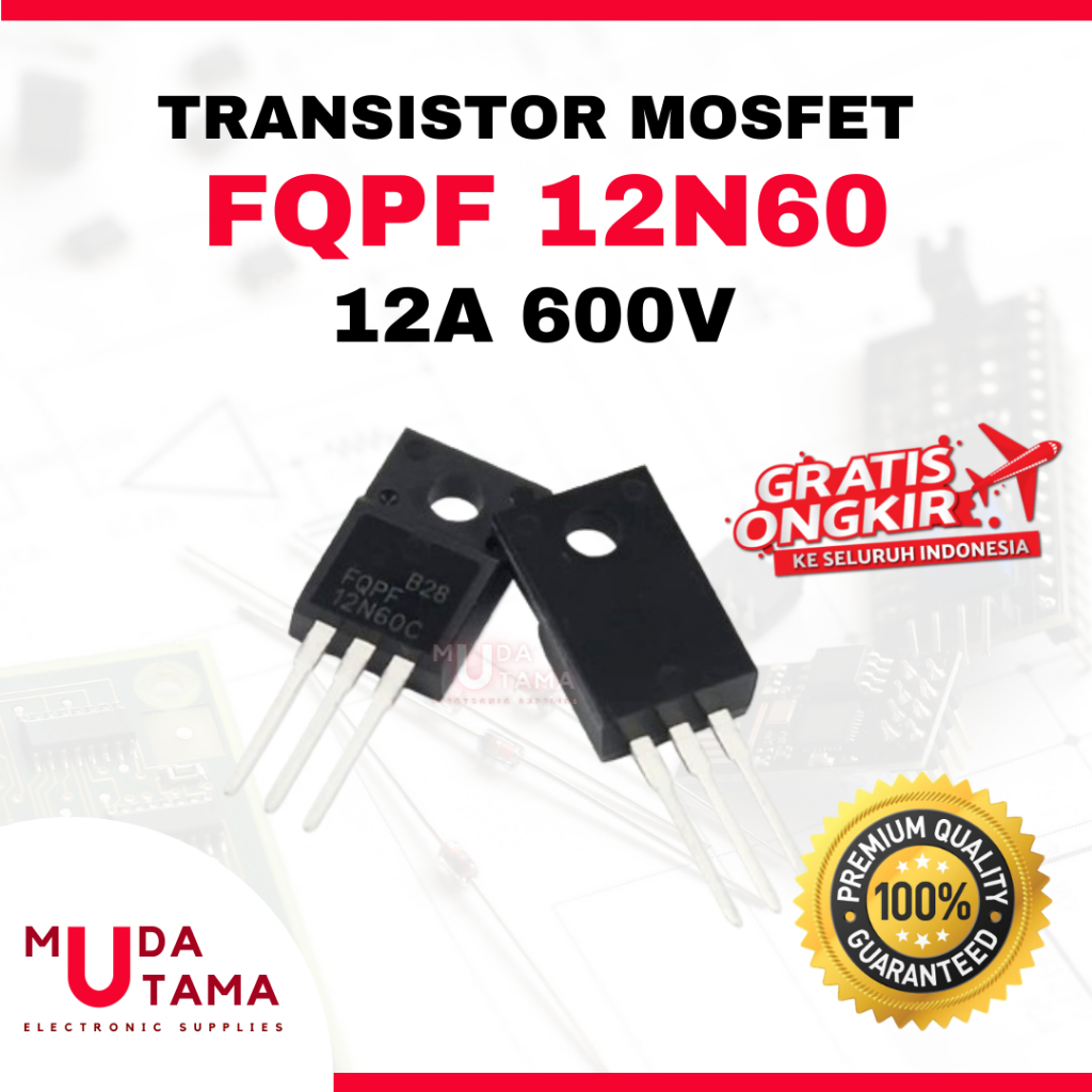 TR Mosfet 12N60 FQPF12N60 - 12A 600V - TR 12N60 - TR FQPF12N60 - Mosfet 12N60 - Mosfet FQPF12N60