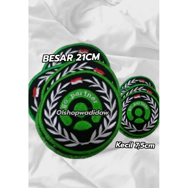 Emblem gopartner bulat 1set bordir komputer