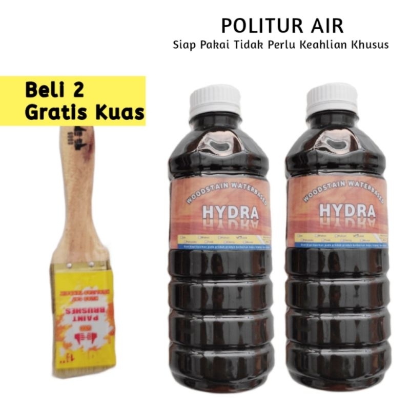 Cat kayu politur air warna coklat tua walnut coklat jati hitam salak merah mahoni pelitur siap pakai