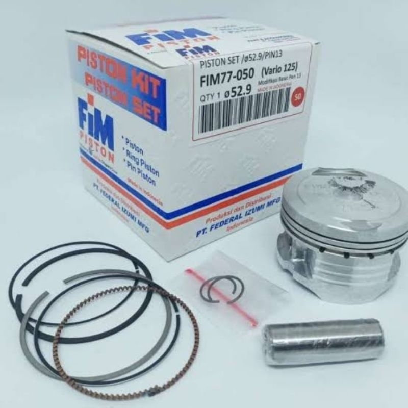 FIM 77 PISTON KIT SEHER SET VARIO TECHNO 125 LAMA LED 52.4 52.65 52.9 53.15 53.4 53.65 53.9 PIN PEN 