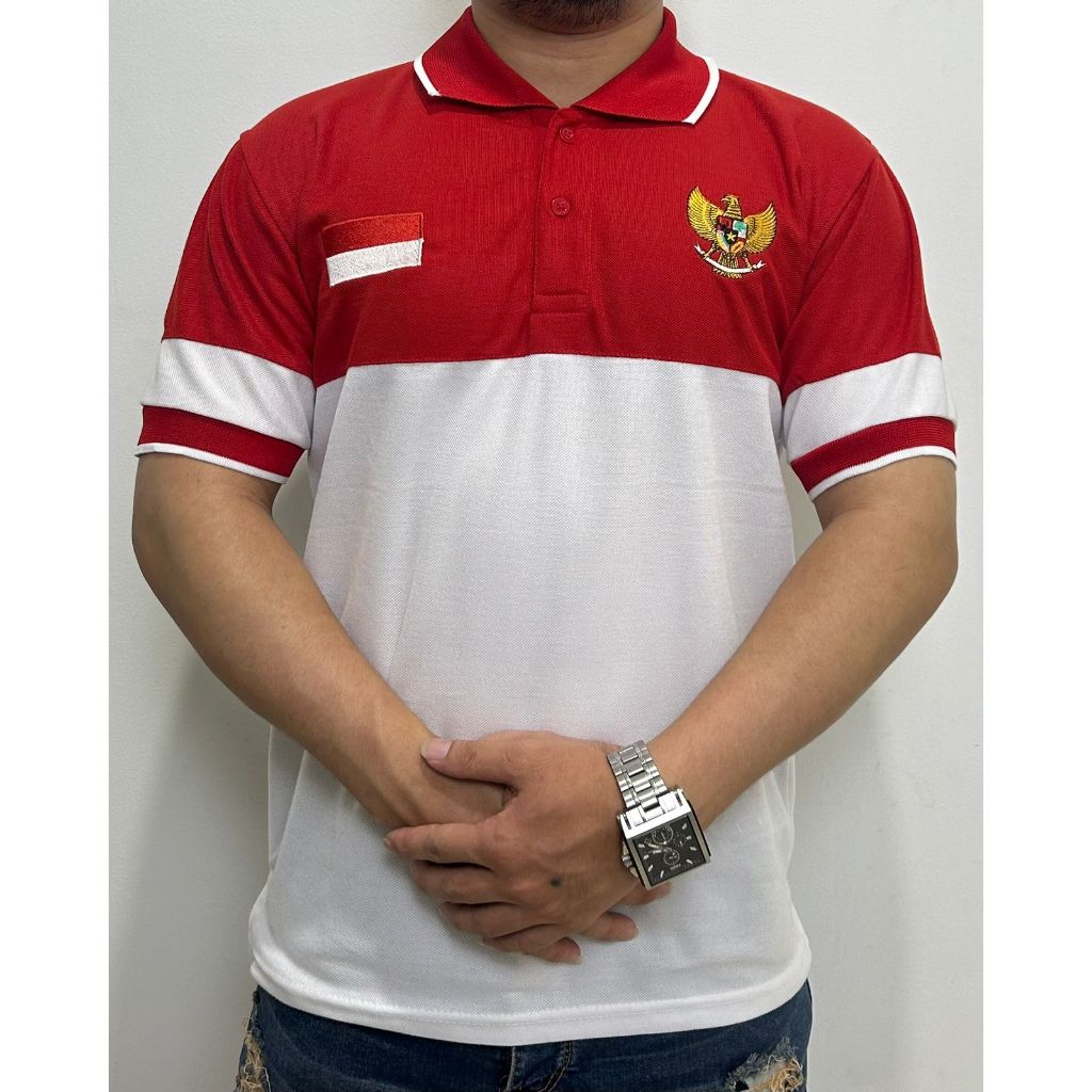 trt POLO SHIRT 17 AGUSTUS / KAOS KERAH GARUDA INDONESIA / BAJU MERAH PUTIH BORDIR GARUDA
