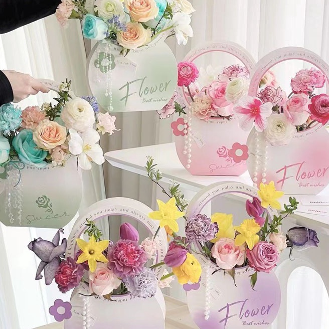 

HJ6 SUPPLYFLORIST KOTAK BUNGA TENTENG FLOWERS VAS KERTAS DEKORASI FLOWER BOX