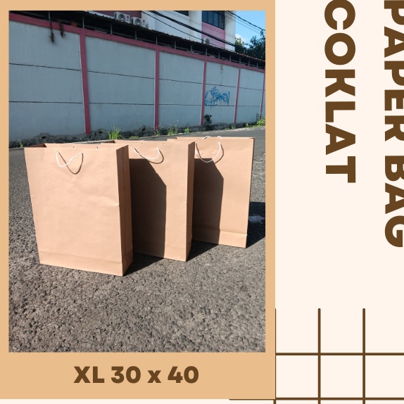 

FG2 Tas paperbag coklat polos uk 3x4 isi 12pcs