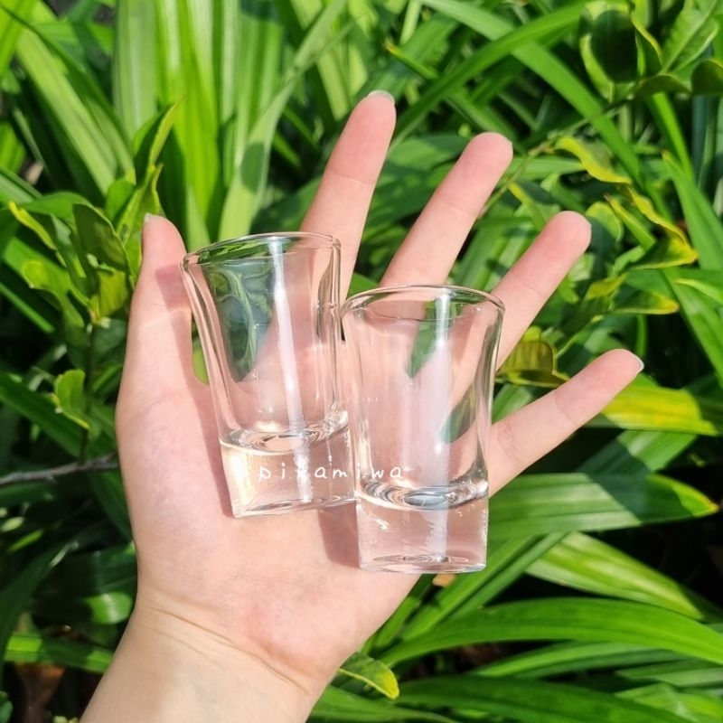 6 PCS GELAS SHOT T106 gelas kaca gelas cantik gelas shot gelas mini gelas gula gelas kecil