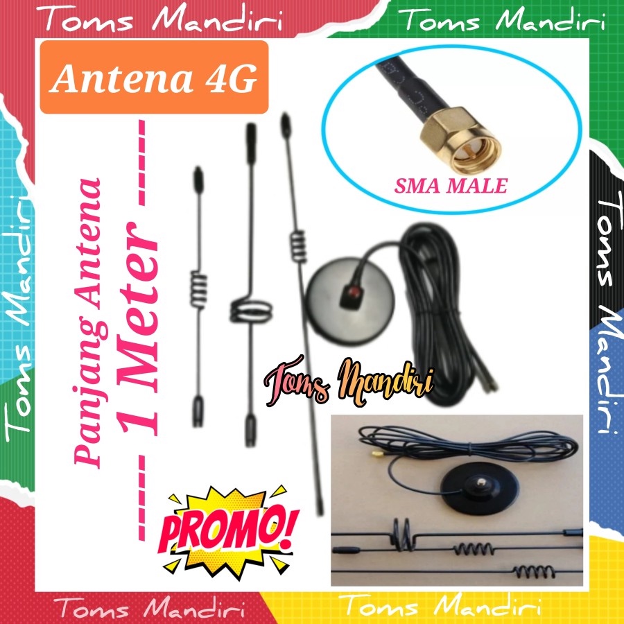 NEWPRODUCT Antena Modem 3G4G GSM 15Dbi SMA Male Panjang Antena 1 Meter rg58