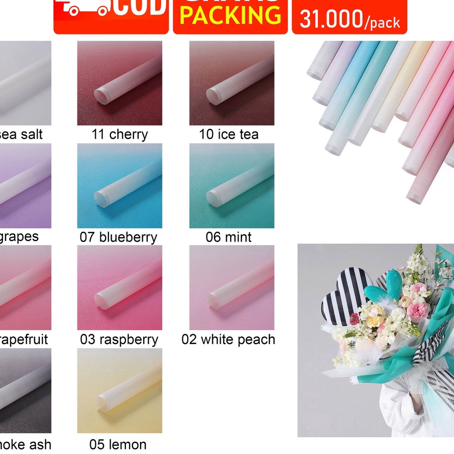 

Limit PACK kertas buket cellophane glitter flower wrapping