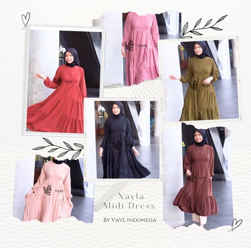 Nayla Midi Dress by Vave Indonesia
