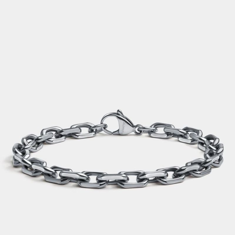 KEREN GELANG TITANIUM RANTAI ASLI SILVER GELANG PRIA MACHO