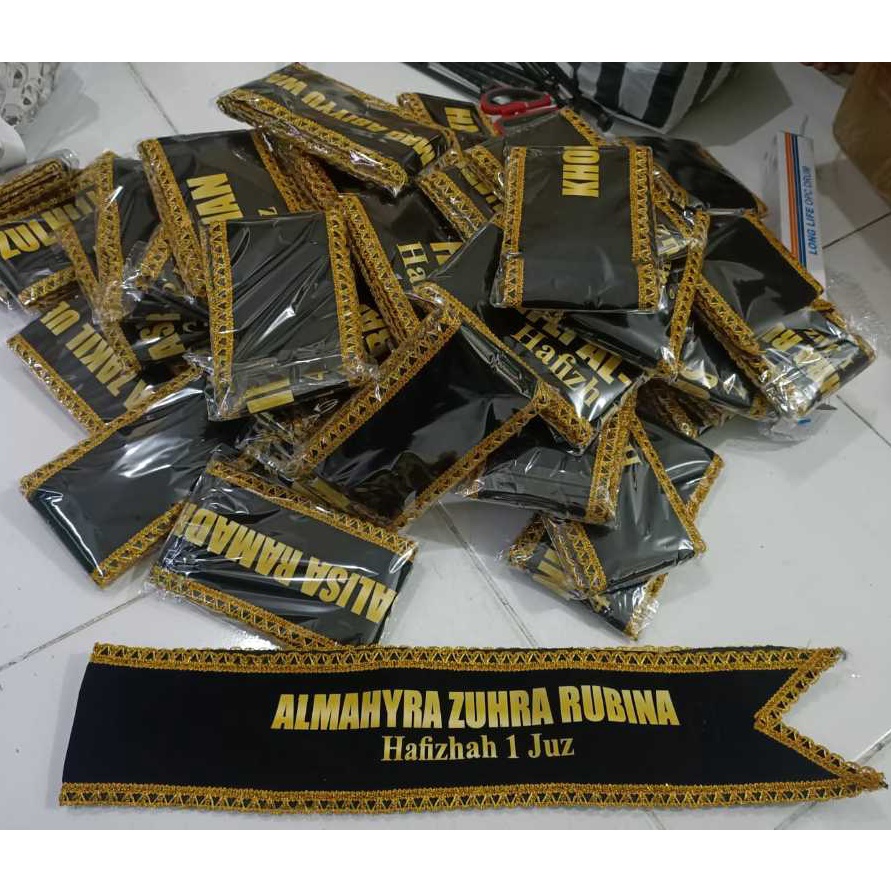 Wah Selempang Wisuda Tahfizh Kain Beludru Selempang Wisuda Sekolah Selempang Sablon Custom