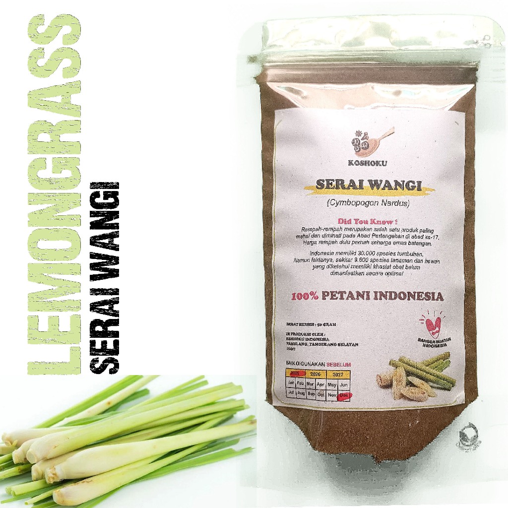 

Serai Wangi Bubuk 50 Gram Tanpa Campuran Lemograss Powder